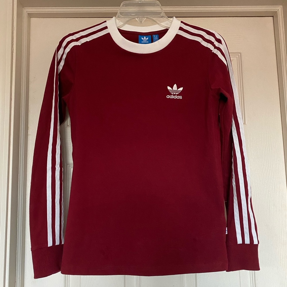Adidas 3 stripes long sleeve tee size xs - Picture 1 of 4